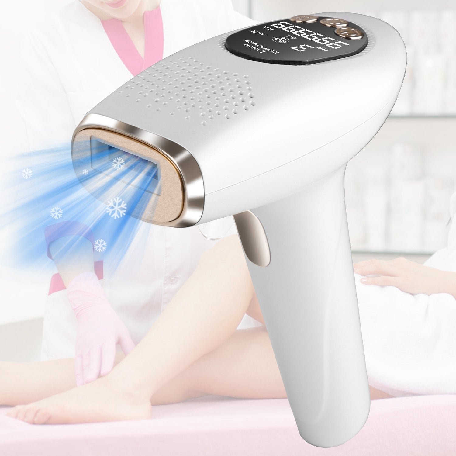 3-in-1 Ice Cooling IPL Hair Removal Device – 999,999 Flashes, Skin Care & Acne Removal