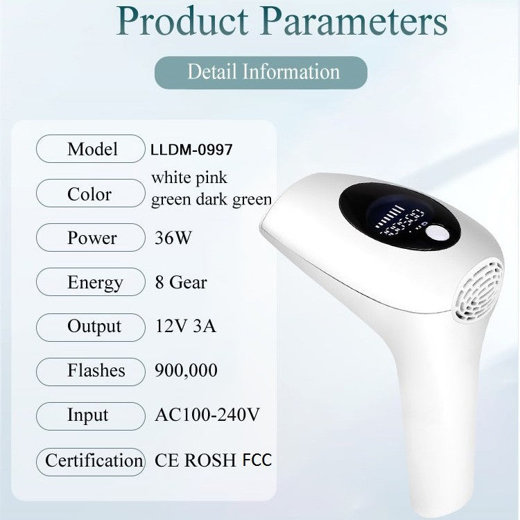 IPL Laser Hair Removal Device – Painless At-Home Hair Remover with LCD Display