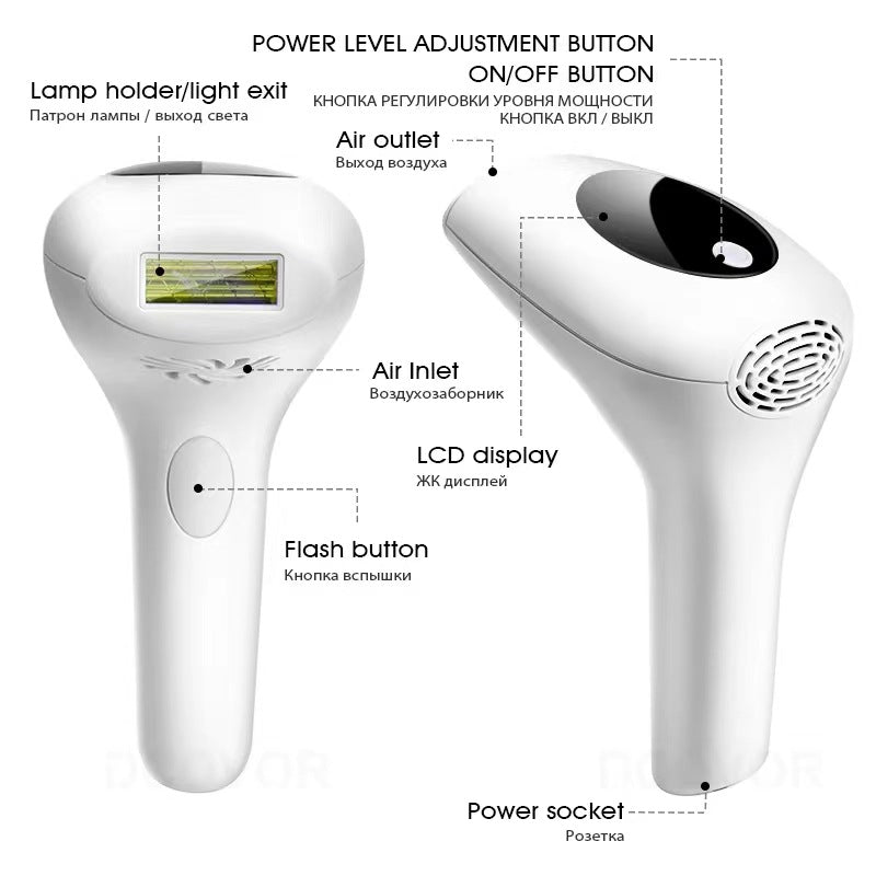 IPL Laser Hair Removal Device – Painless At-Home Hair Remover with LCD Display